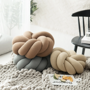 Flower Knot Cotton Knit Pillow