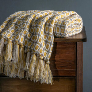 Vintage Style Knit Throw Blanket