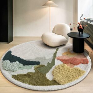 Abstract Scenic Wool Area Rug
